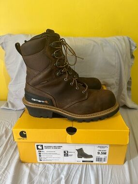 Carhartt Dark Brown Waterproof Work Boots - Men's Lace-Up Safety Boots